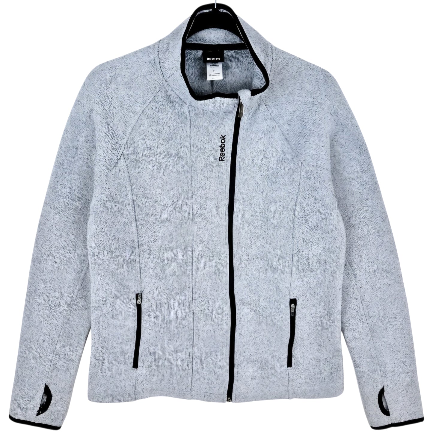 Reebok Womens Light Grey Fleece Zip Jumper Size L