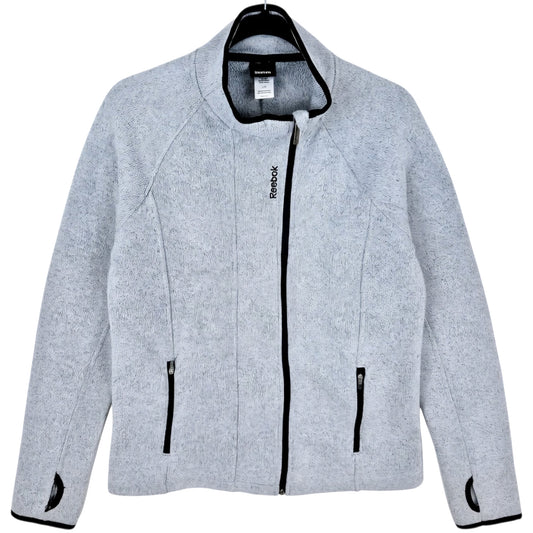Reebok Womens Light Grey Fleece Zip Jumper Size L