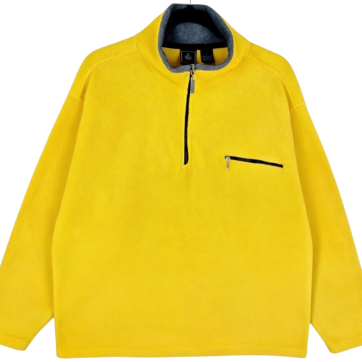 Vintage Foot Locker 90's Yellow Quarter Zip Fleece Jumper Size L