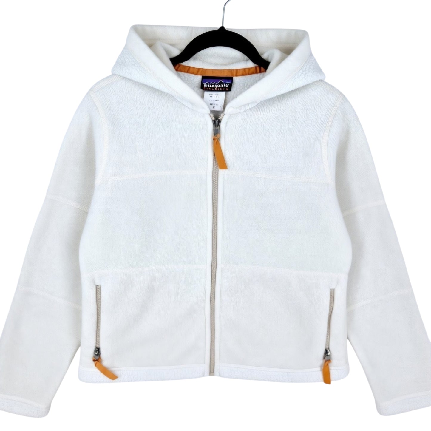Vintage Patagonia 90's Womens White USA Fleece Zip Hoodie Size S