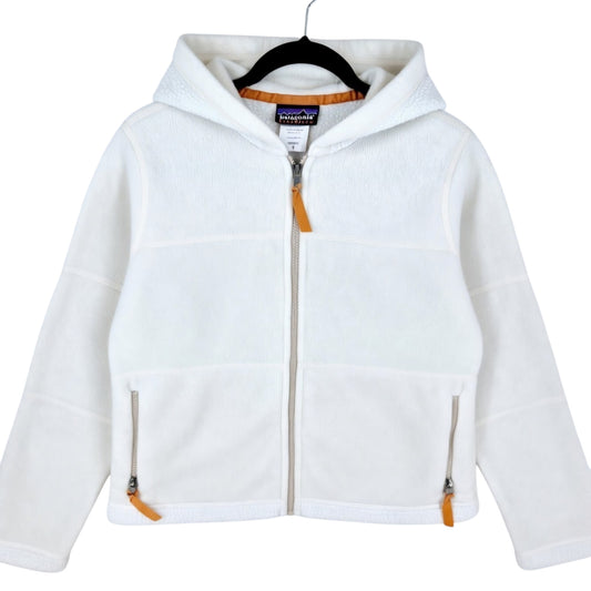 Vintage Patagonia 90's Womens White USA Fleece Zip Hoodie Size S