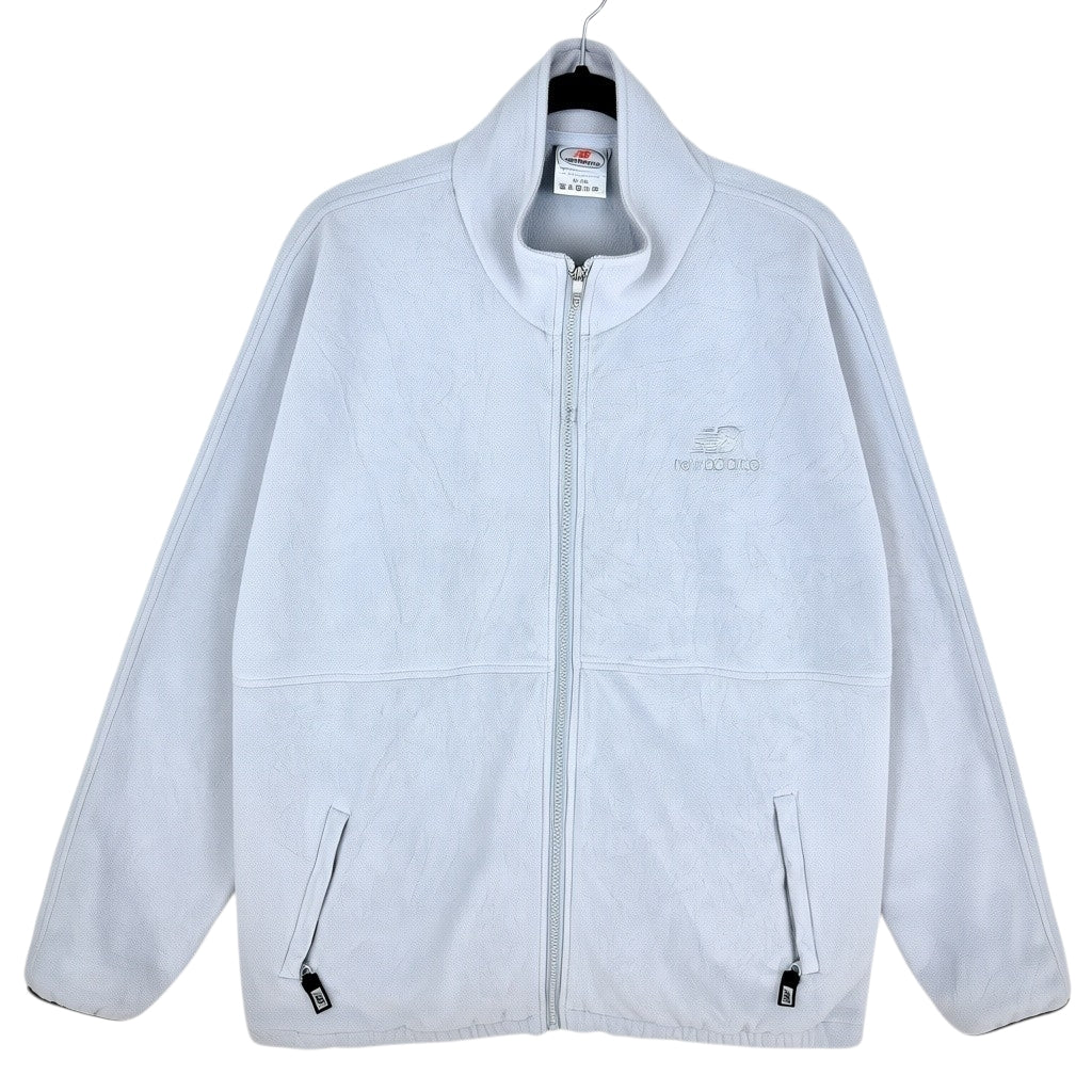 Vintage New Balance 90's Light Grey Fleece Zip Jumper Size XL