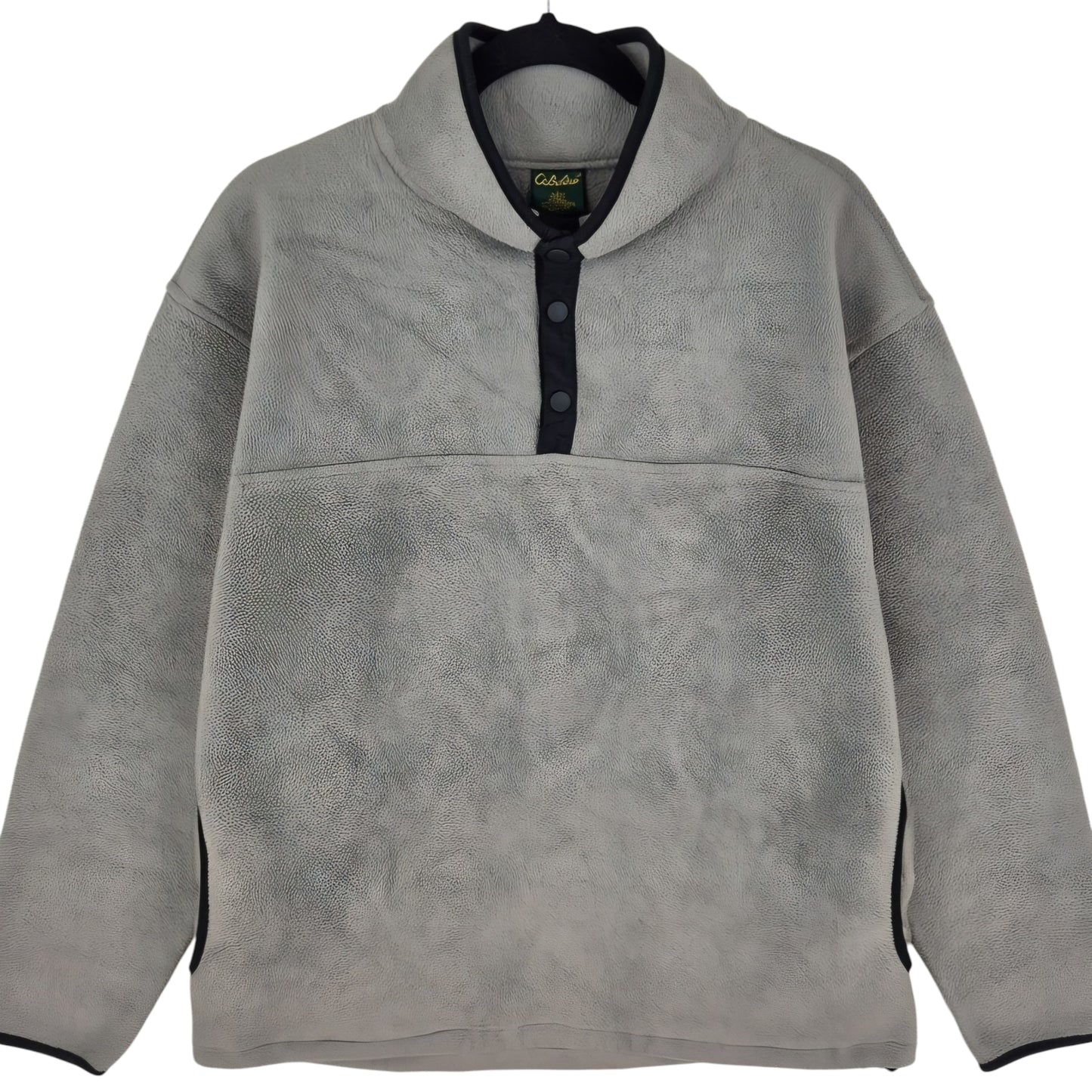 Vintage Cabelas 90's Grey Quarter Button Canada Fleece Jumper Size L