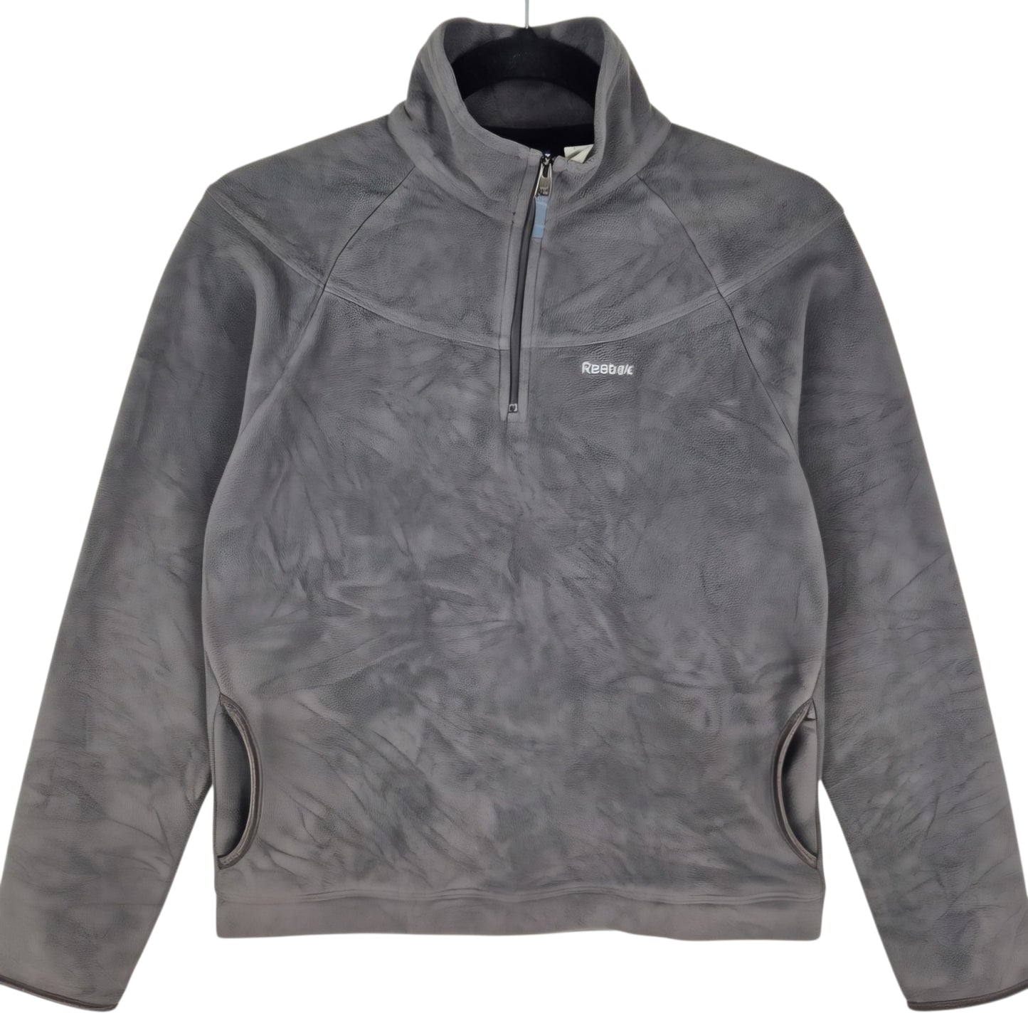 Reebok Womens Dark Grey Quarter Zip Fleece Jumper Size S