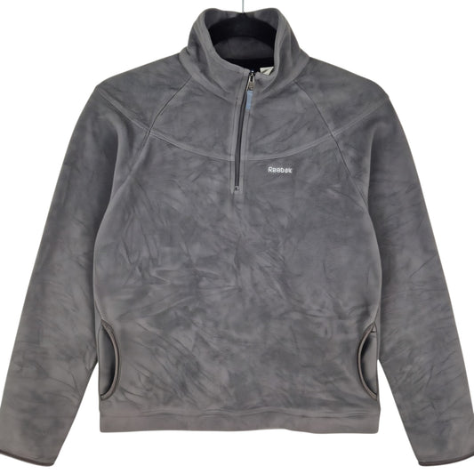 Reebok Womens Dark Grey Quarter Zip Fleece Jumper Size S