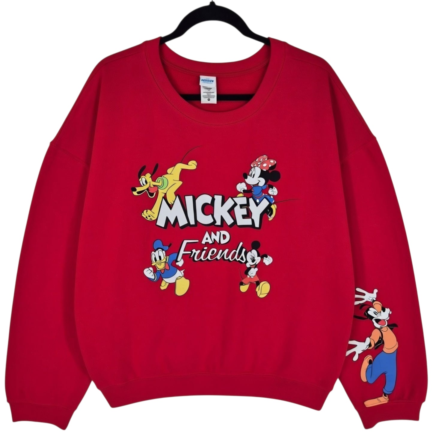 Disney Mickey & Friends Red Crewneck Sweater Size 2XL
