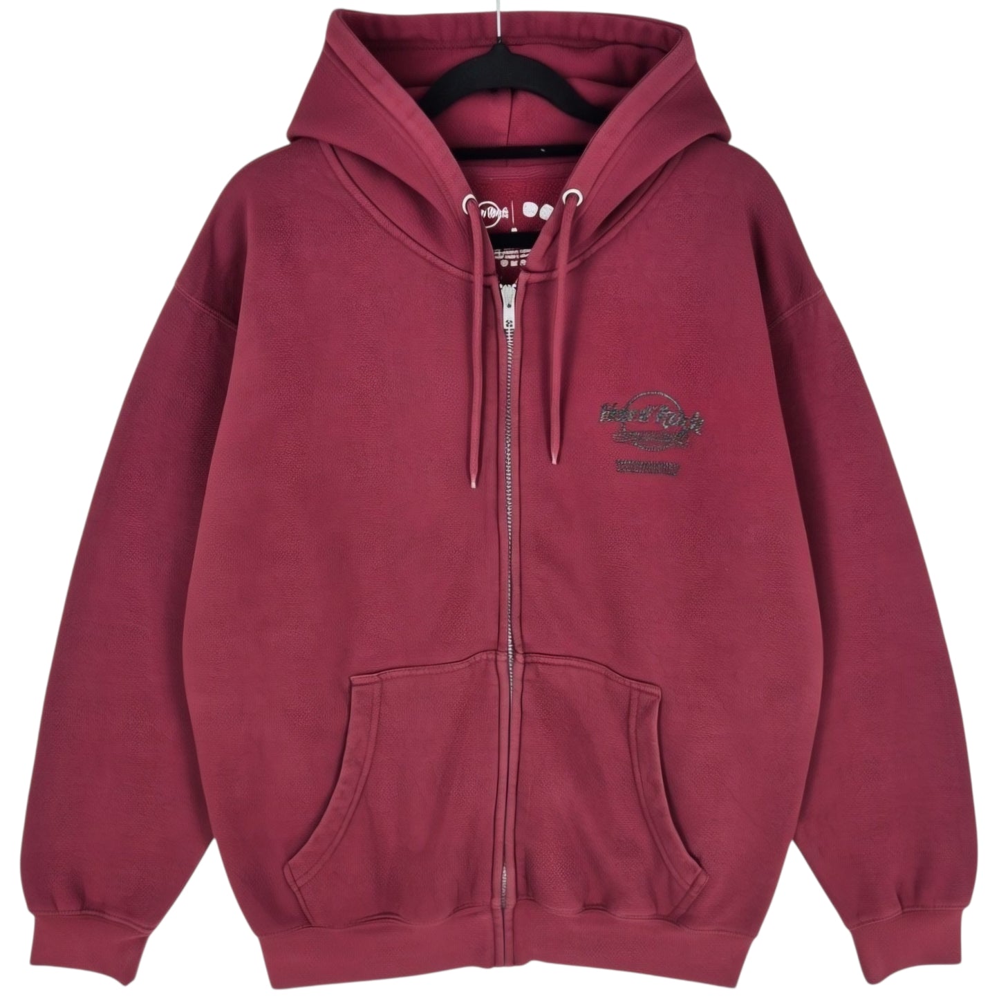 Hard Rock Hotel Sacramento Burgundy Zip Hoodie Size M