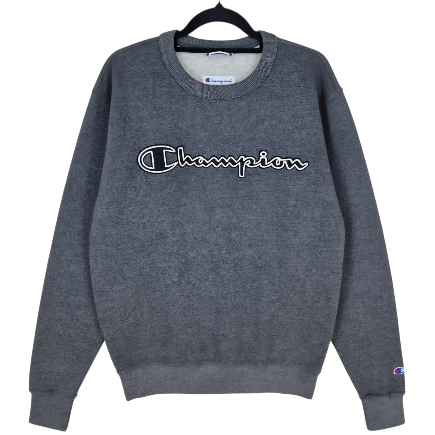 Champion Grey Embroidered Crewneck Sweater Size S