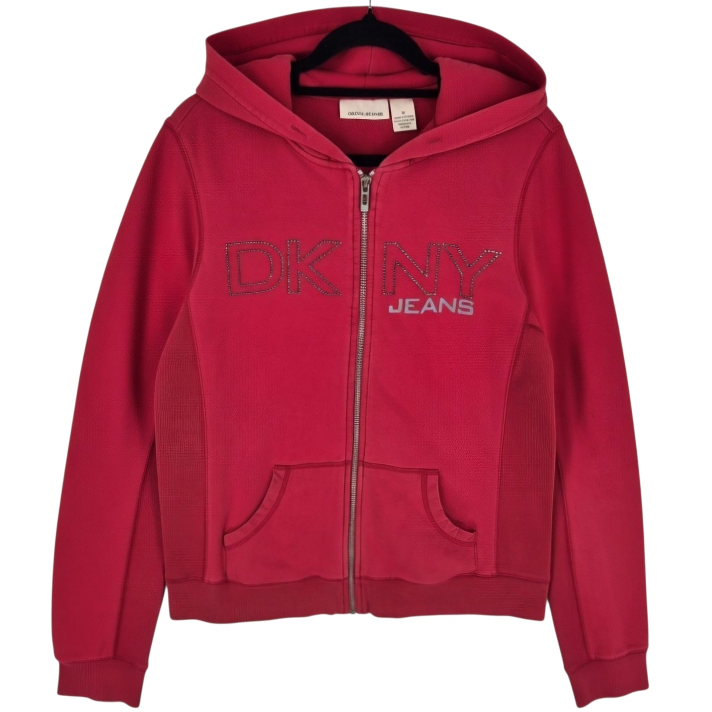 DKNY Jeans Womens Burgundy Zip Hoodie Size M