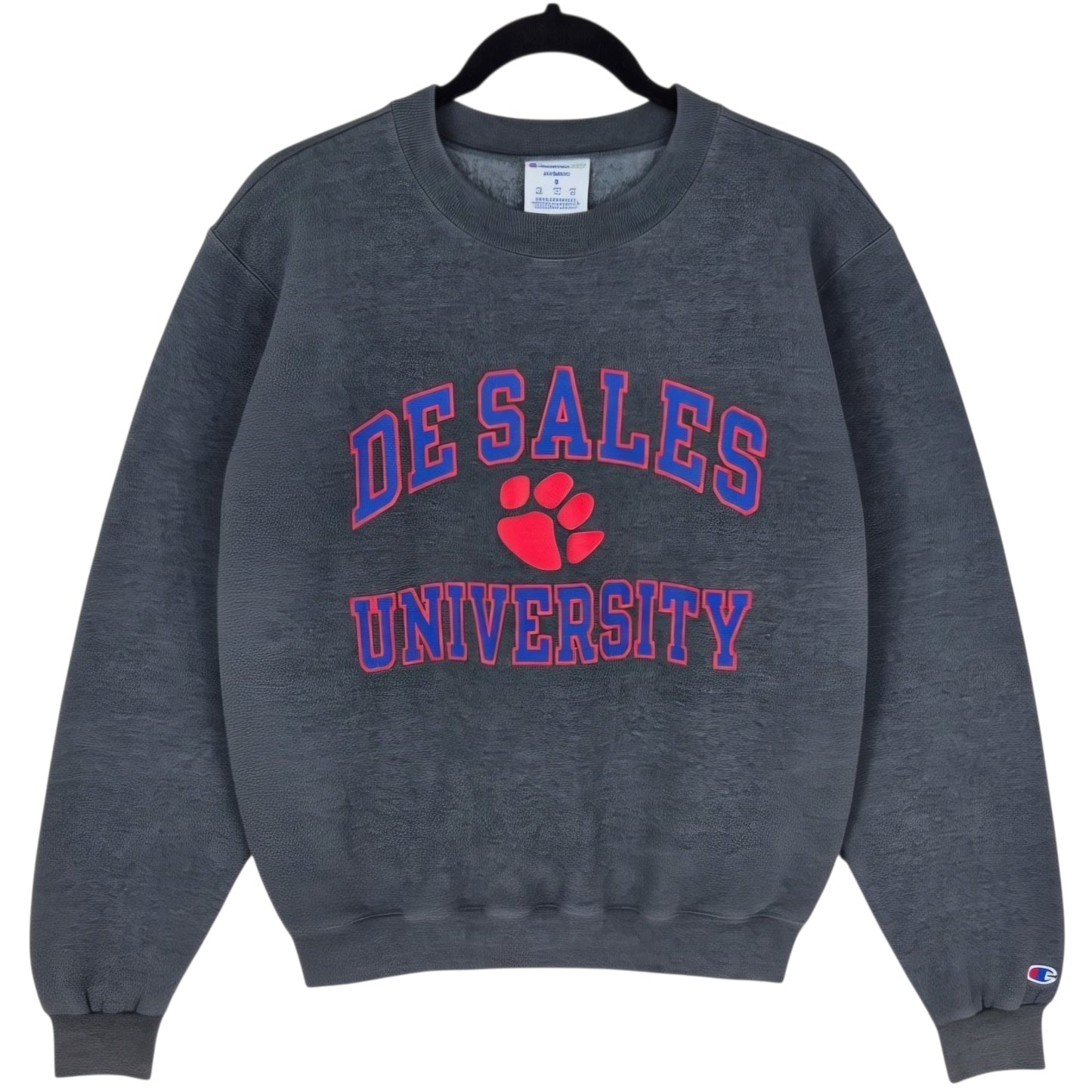 Champion De Sales University Dark Grey Crewneck Sweater Size S