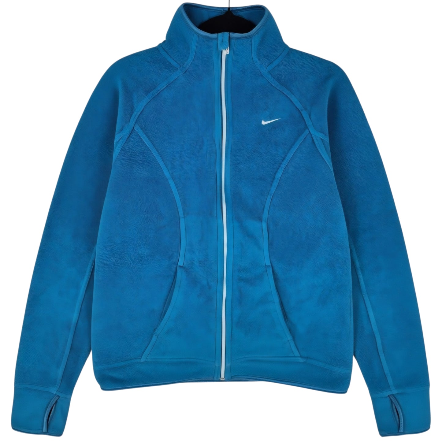 Vintage Nike 2000's Womens Blue Fleece Zip Jumper Size S