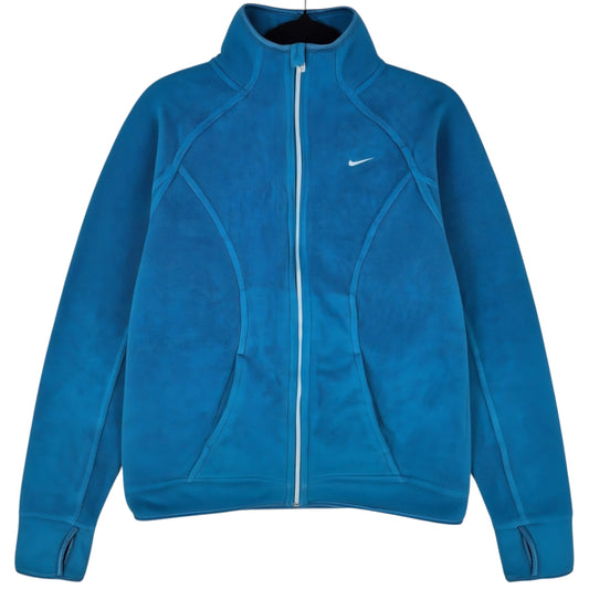 Vintage Nike 2000's Womens Blue Fleece Zip Jumper Size S