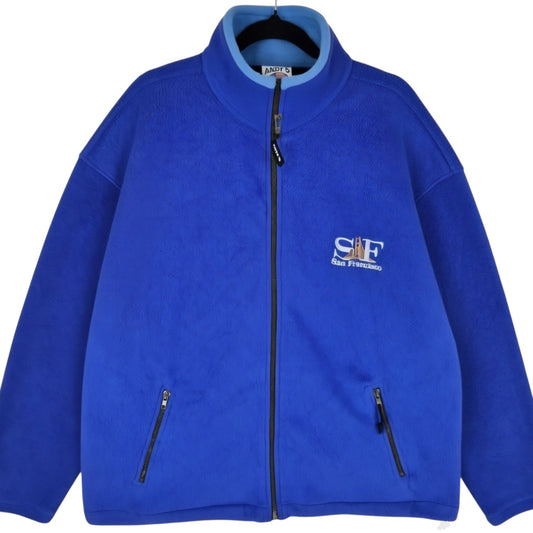 Vintage San Francisco 90's Blue Fleece Zip Jumper Size L