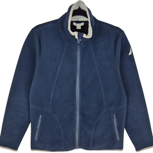 Nautica Womens Dark Blue Fleece Zip Jumper Size L