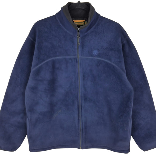 Vintage Timberland 90's Dark Blue Fleece Zip Jumper Size M