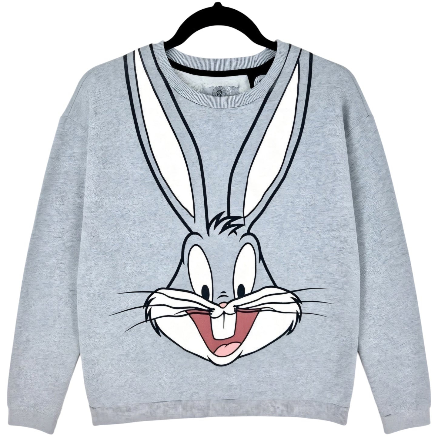 Looney Tunes Buggs Bunny Light Grey Crewneck Sweater Size M