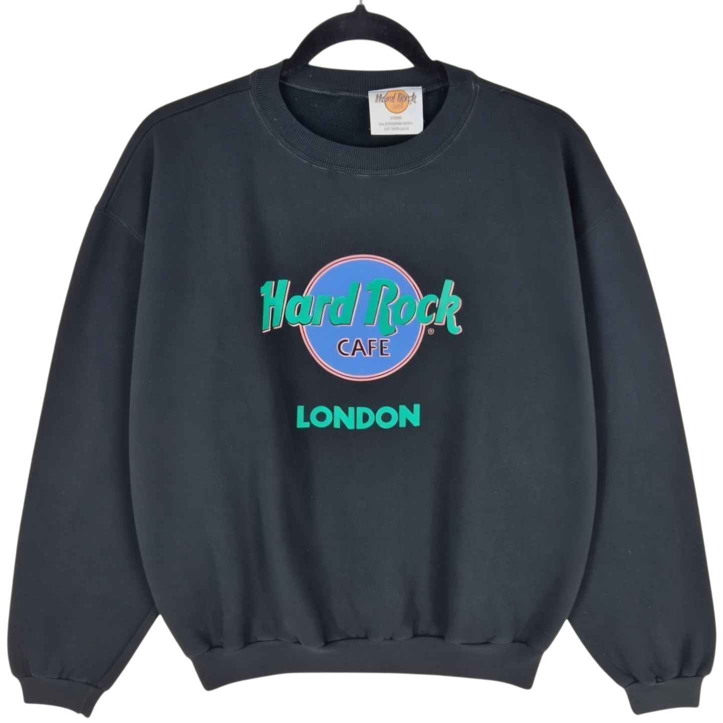 Vintage Hard Rock Cafe London Black Crewneck Sweater Size XL
