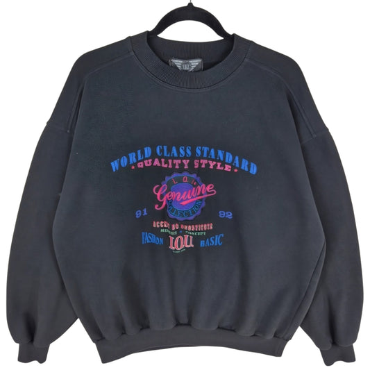 Vintage IOU Genuine Collection 1991 Black Crewneck Sweater Size L