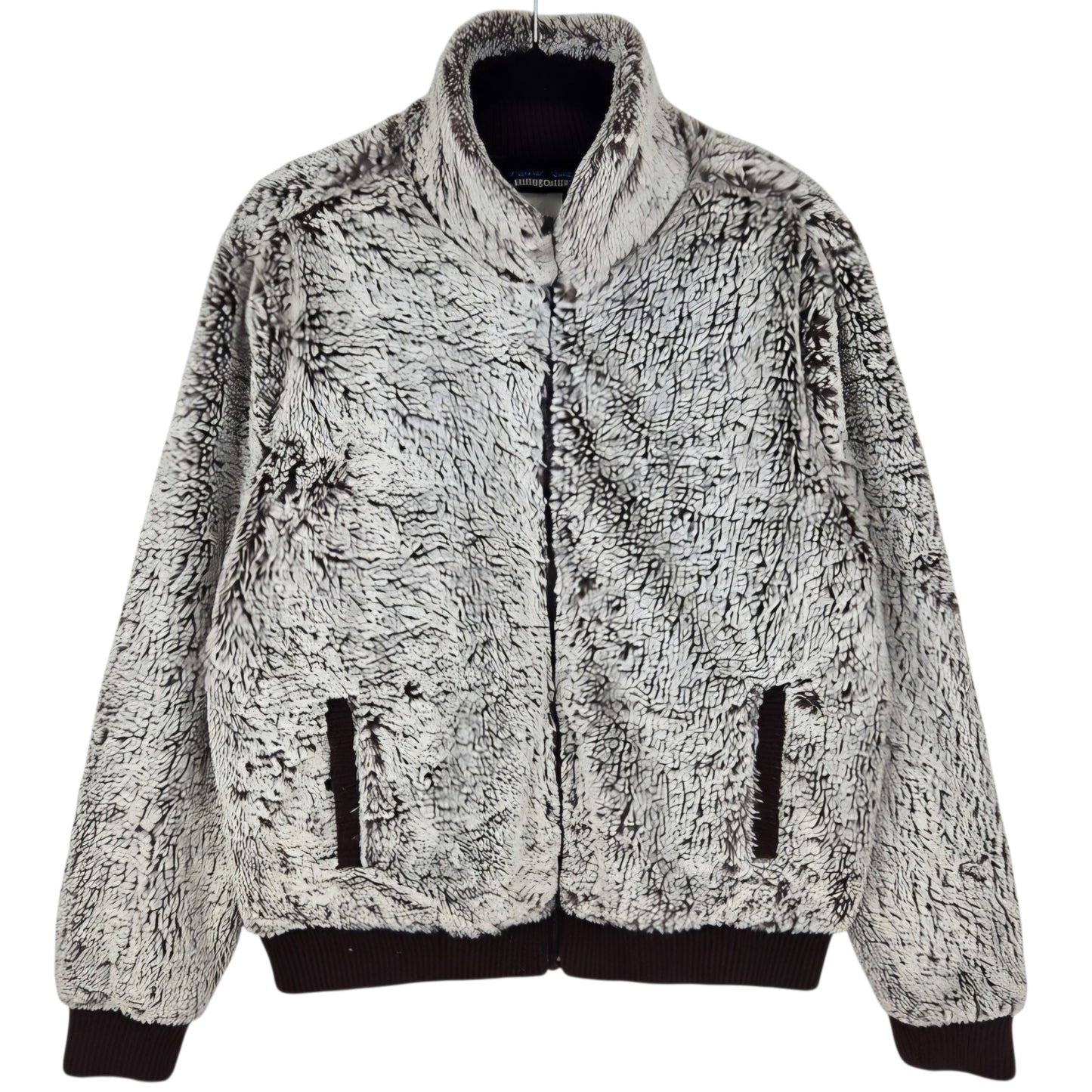 Patagonia Womens White & Brown Mink Fleece Jacket Size L