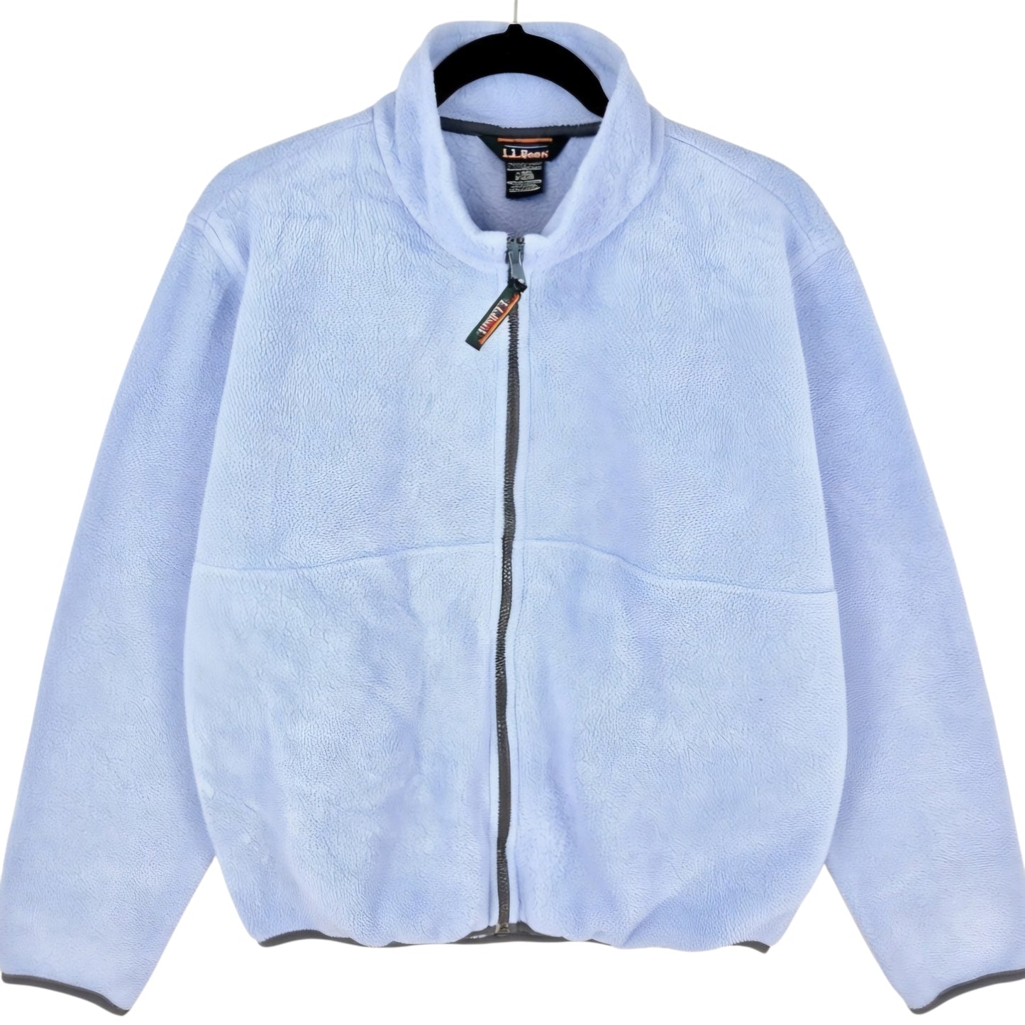 Vintage LL Bean 90's Light Blue Fleece Zip Jumper Size L