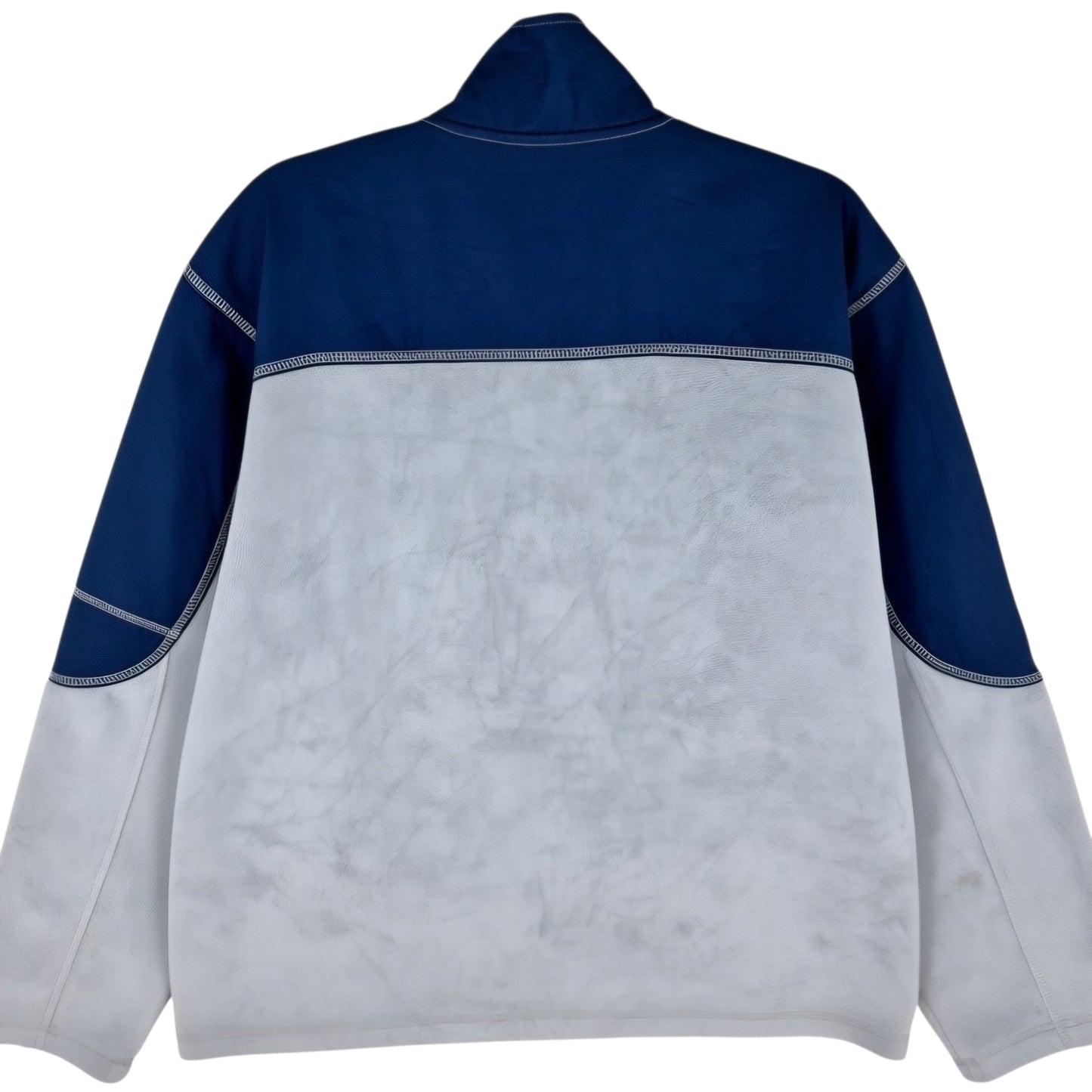 Vintage Starter Grey & Blue Quarter Zip Fleece Jumper Size L