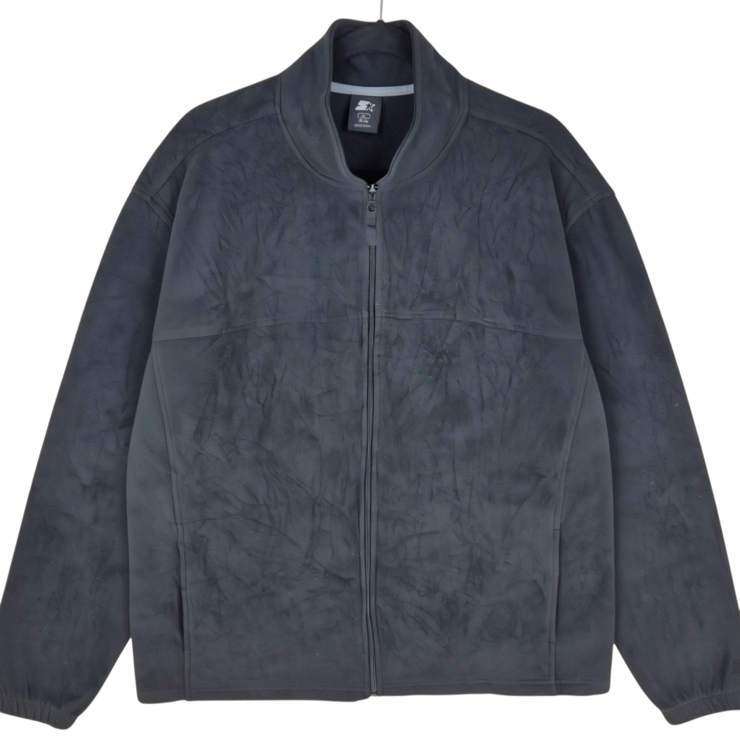 Vintage Starter Black Fleece Zip Jumper Size XL