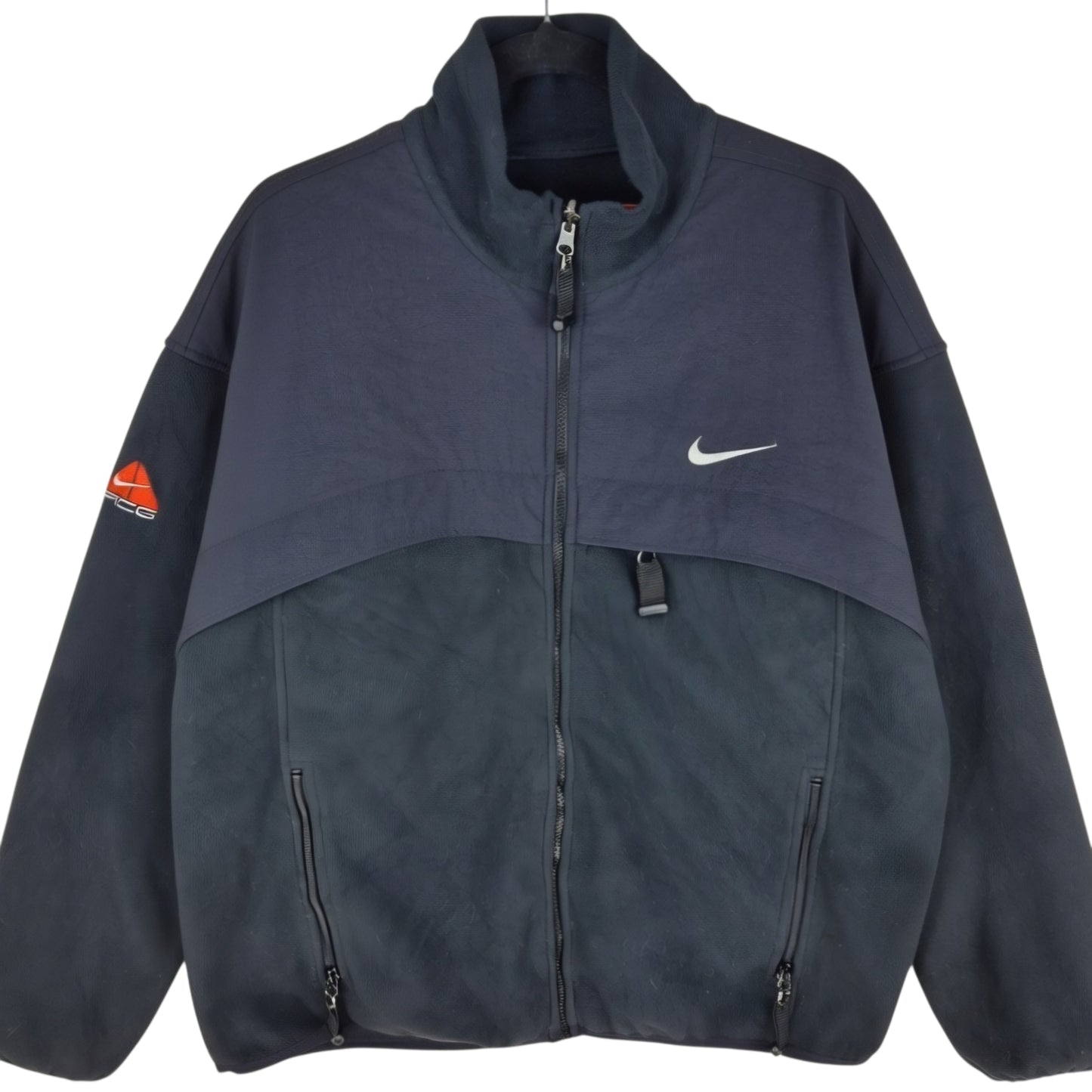 Vintage Nike ACG 2000's Black Heavy Fleece Zip Jumper Size L