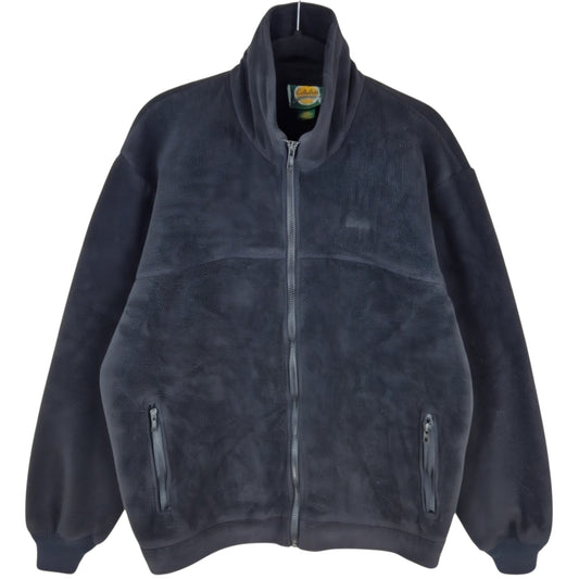 Vintage Cabelas Outdoor 90's Black USA Made Fleece Zip Jumper Size L