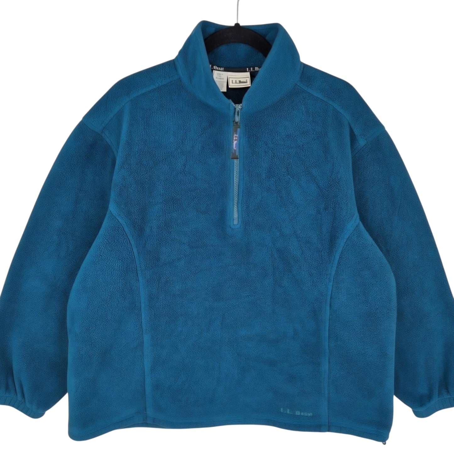 Vintage LL Bean 90's Womens Aqua Green Quarter Zip Fleece Jumper Size XL