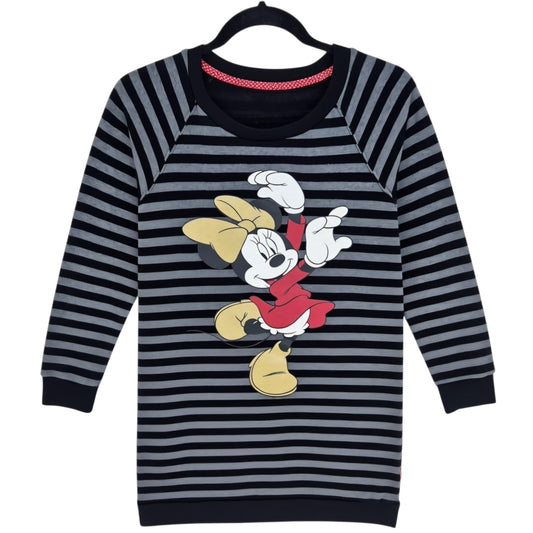Uniqlo Disney Minnie Mouse Womens Black Striped Crewneck Sweater Size S