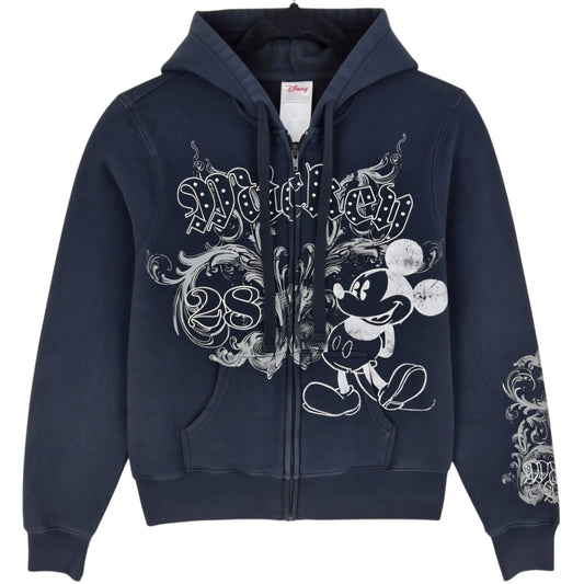 Disney Womens Mickey Mouse Black Zip Hoodie Size M