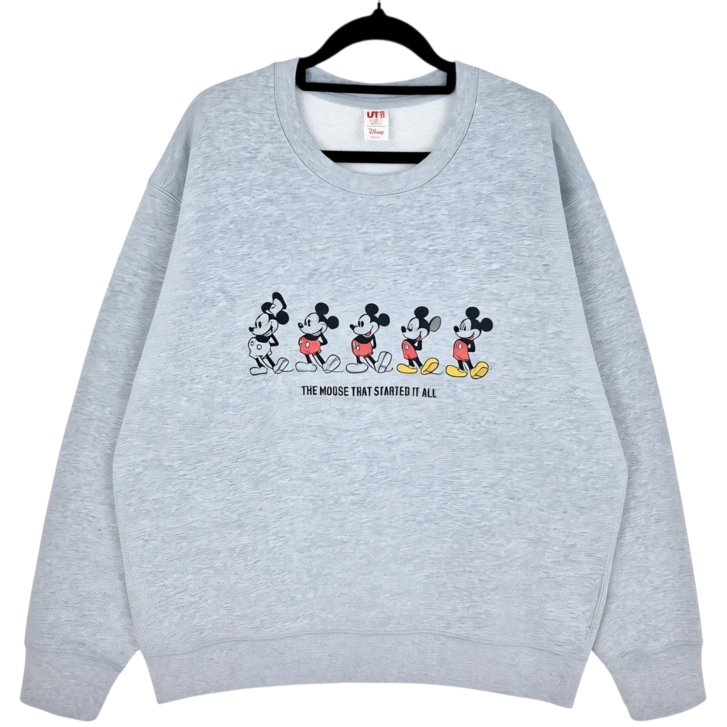 Uniqlo Disney Light Grey Mickey Mouse Crewneck Sweater Size XL