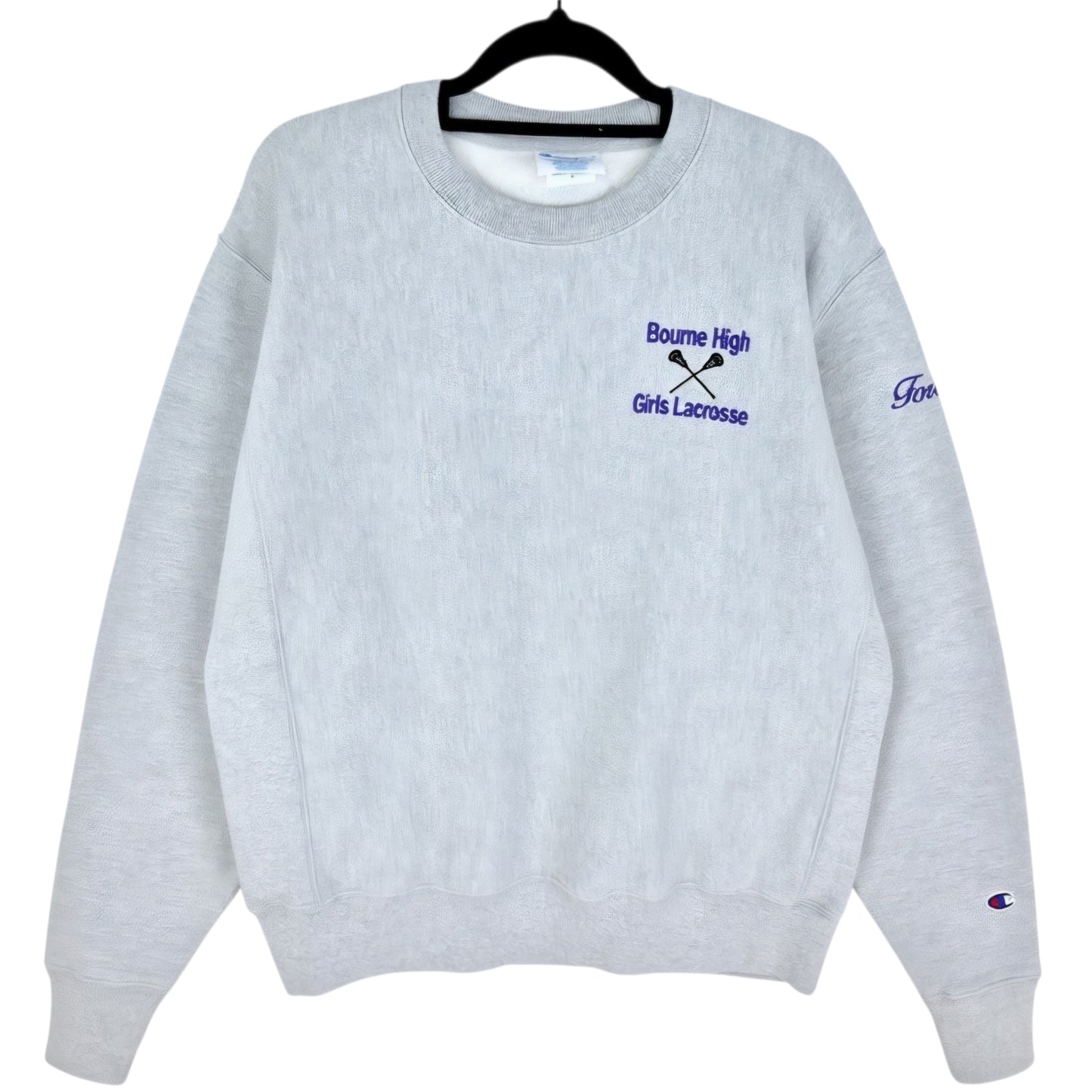 Champion Reverse Weave Light Grey Bourne High Girls Lacrosse Sweater Size M