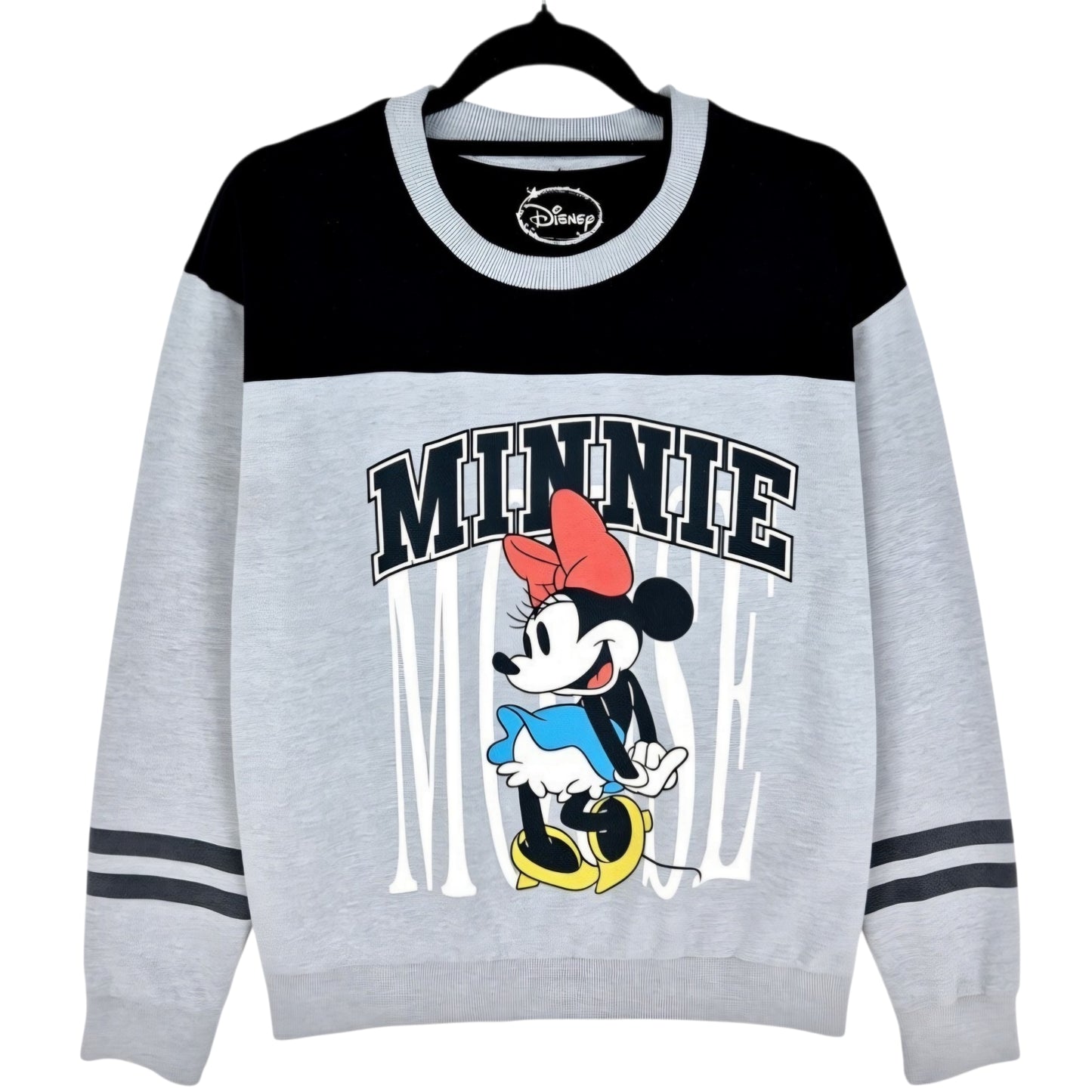 Disney Minnie Mouse Grey Light Crewneck Sweater Size M