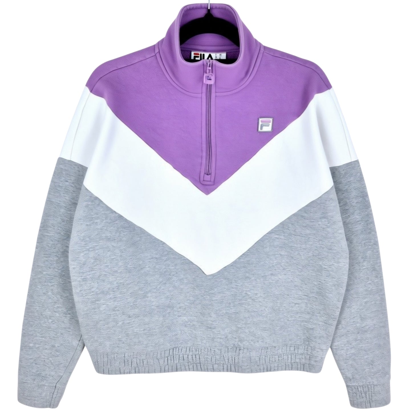 FILA Grey & Purple Quarter Zip Sweater Size M