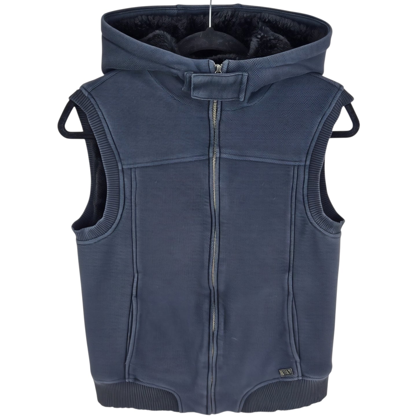Armani Exchange Black Mink Fleece Insulated Hooded Vest Size S