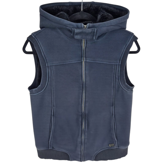 Armani Exchange Black Mink Fleece Insulated Hooded Vest Size S