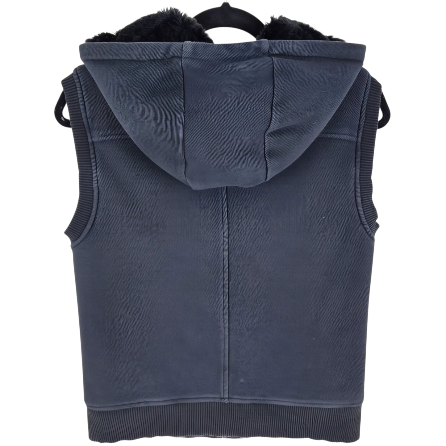 Armani Exchange Black Mink Fleece Insulated Hooded Vest Size S