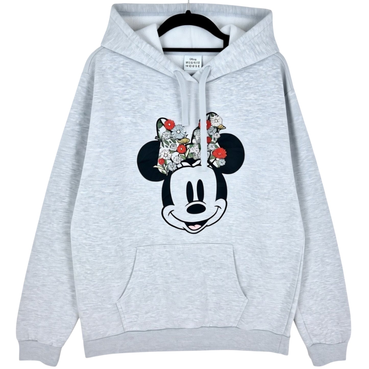 Disney Minnie Mouse Womens Light Grey Hoodie Size XL