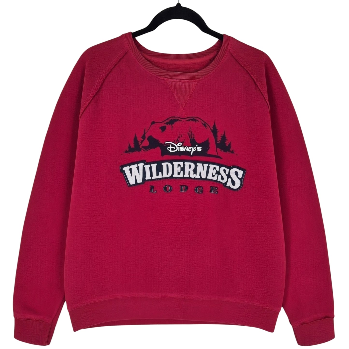 Disney Wilderness Lodge Red Embroidered Crewneck Sweater Size XL