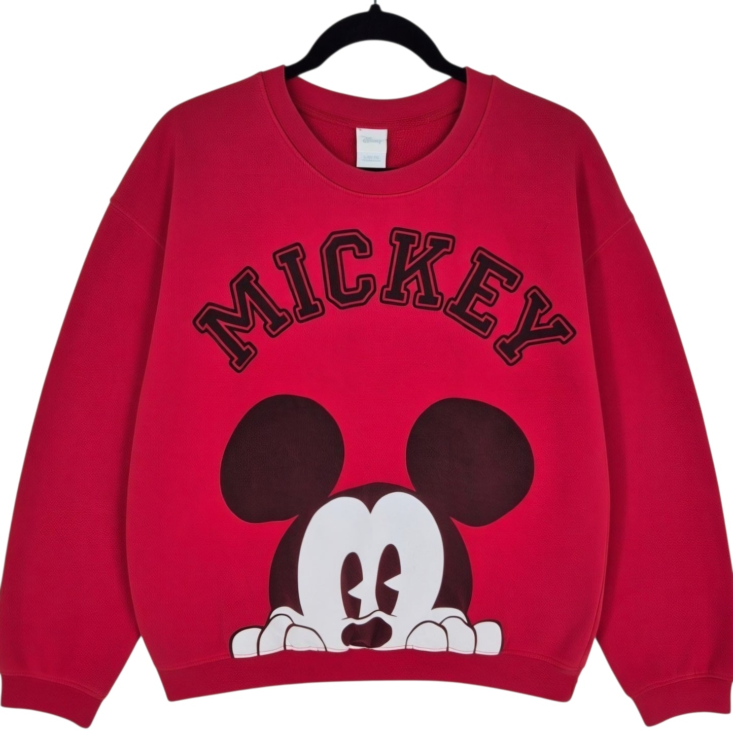 Disney Mickey Mouse Red Crewneck Sweater Size L