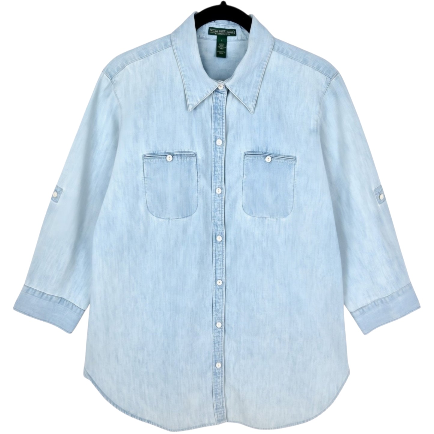 Vintage Ralph Lauren Green Label Womens Oversized Denim Shirt Size L