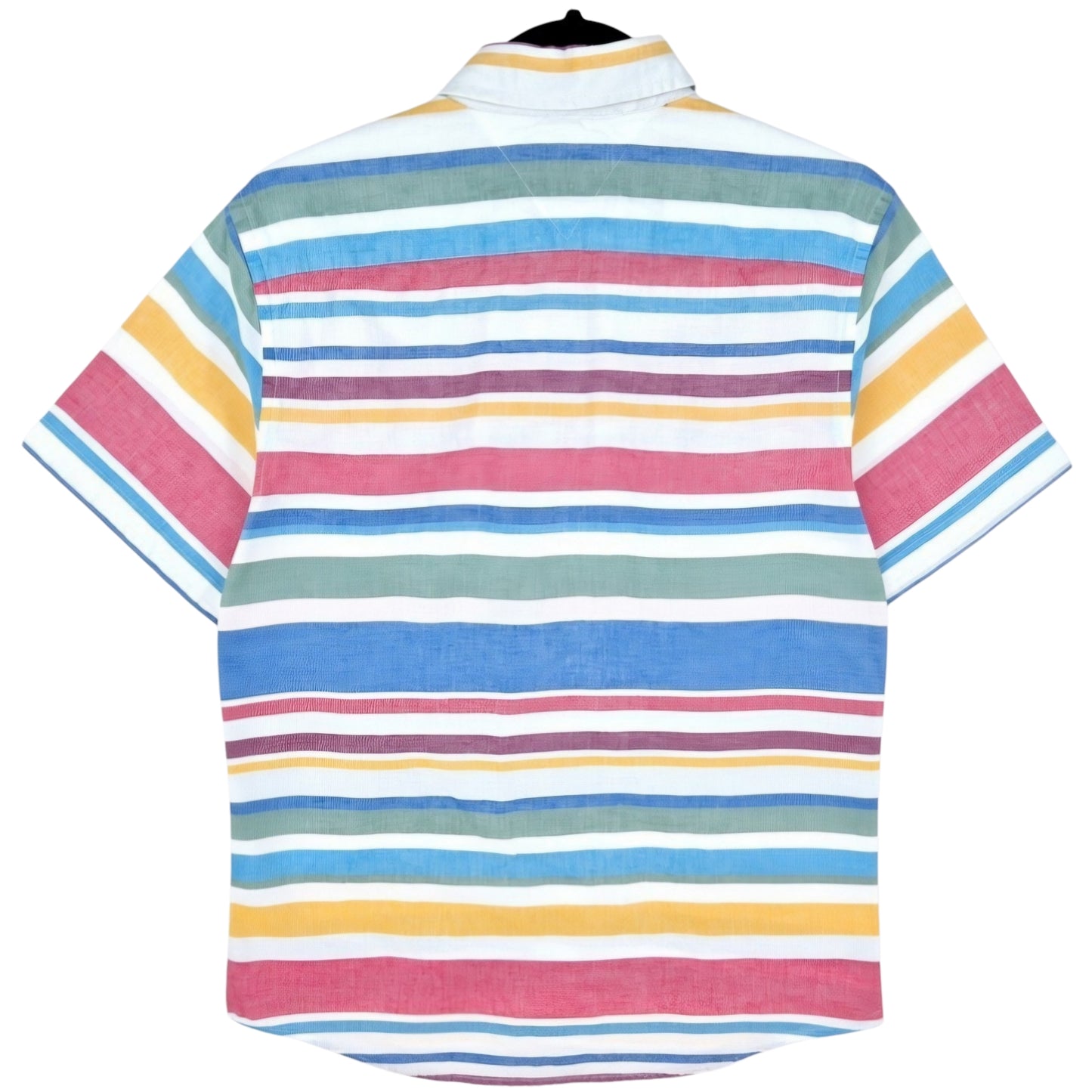 Tommy Hilfiger Colourful Striped Linen Short Sleeve Button Shirt Size L