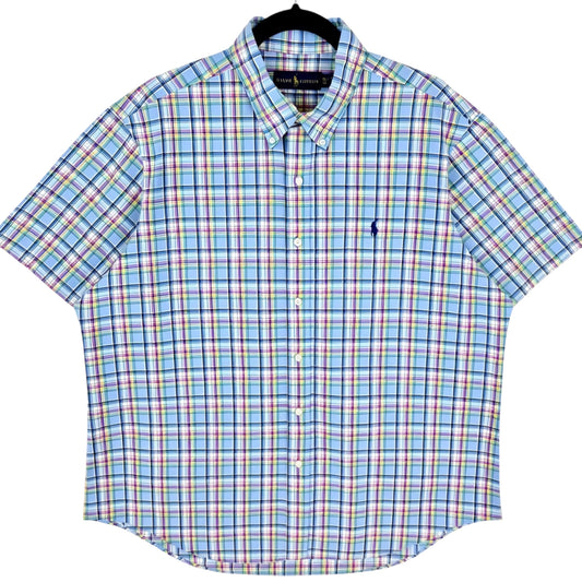 Polo Ralph Lauren Colourful Checkered Short Sleeve Button Shirt Size XL