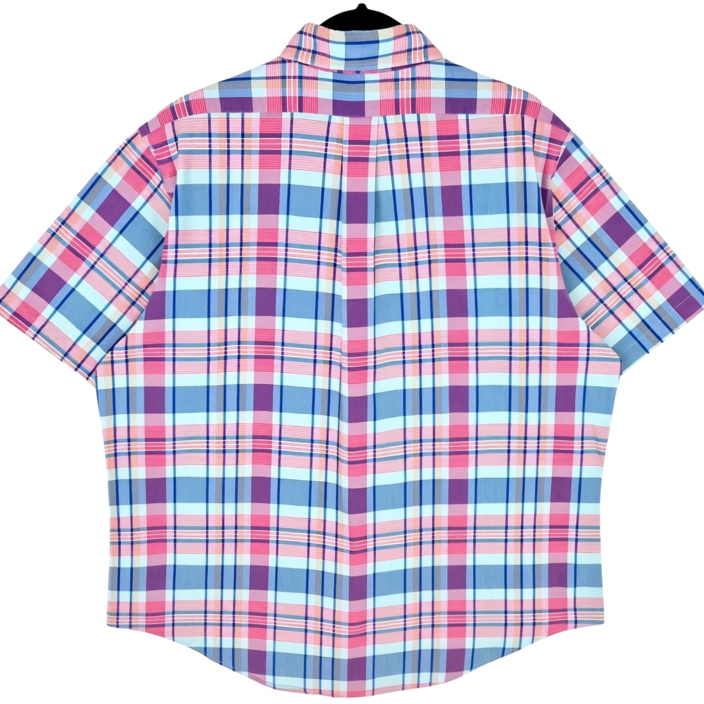 Brooks Brothers Pink & Blue Checkered Short Sleeve Button Shirt Size XL