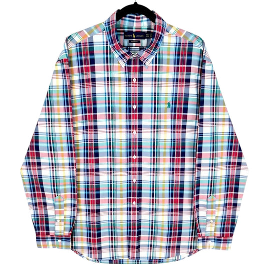 Polo Ralph Lauren Colourful Checkered Custom Fit Dress Shirt Size 2XL