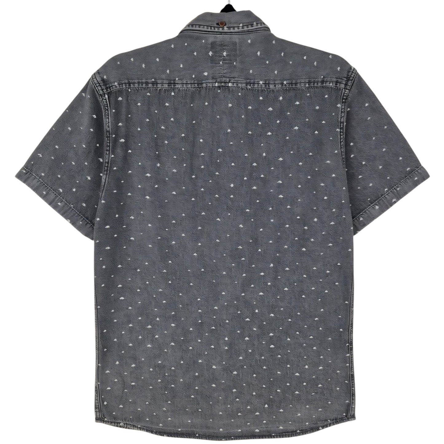 Quiksilver Dark Grey Slim Fit Short Sleeve Button Shirt Size S