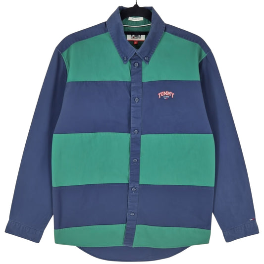 Tommy Jeans Dark Blue & Green Relaxed Fit Button Shirt Size S