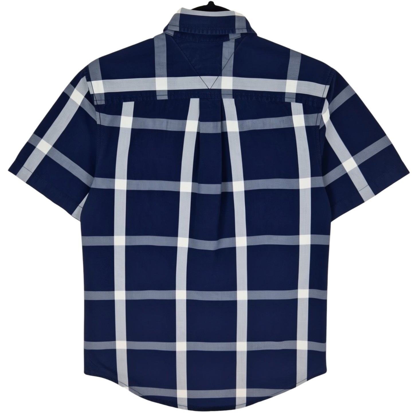 Tommy Hilfiger Dark Blue Checkered Short Sleeve Button Shirt Size XS