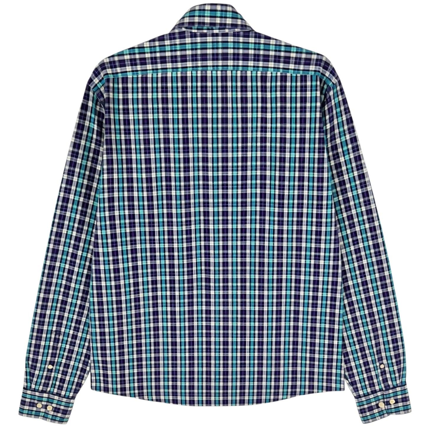 Scotch & Soda Green & Purple Checkered Slim Dress Shirt Size M
